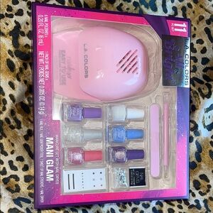 L.A. Colors Nail Glam Set with Pink Dryer